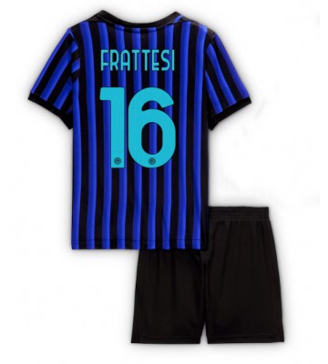 Inter Milan Davide Frattesi #16 Hjemmebanetrøje Børn 2025-26 Kortærmet (+ Korte bukser)